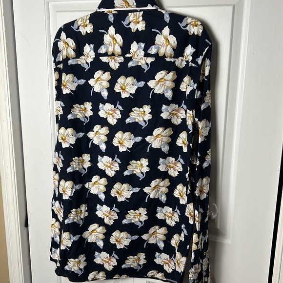 Jack & Jones XL blue yellow floral cotton linen blend men dress shirt NWT! - Picture 10 of 16